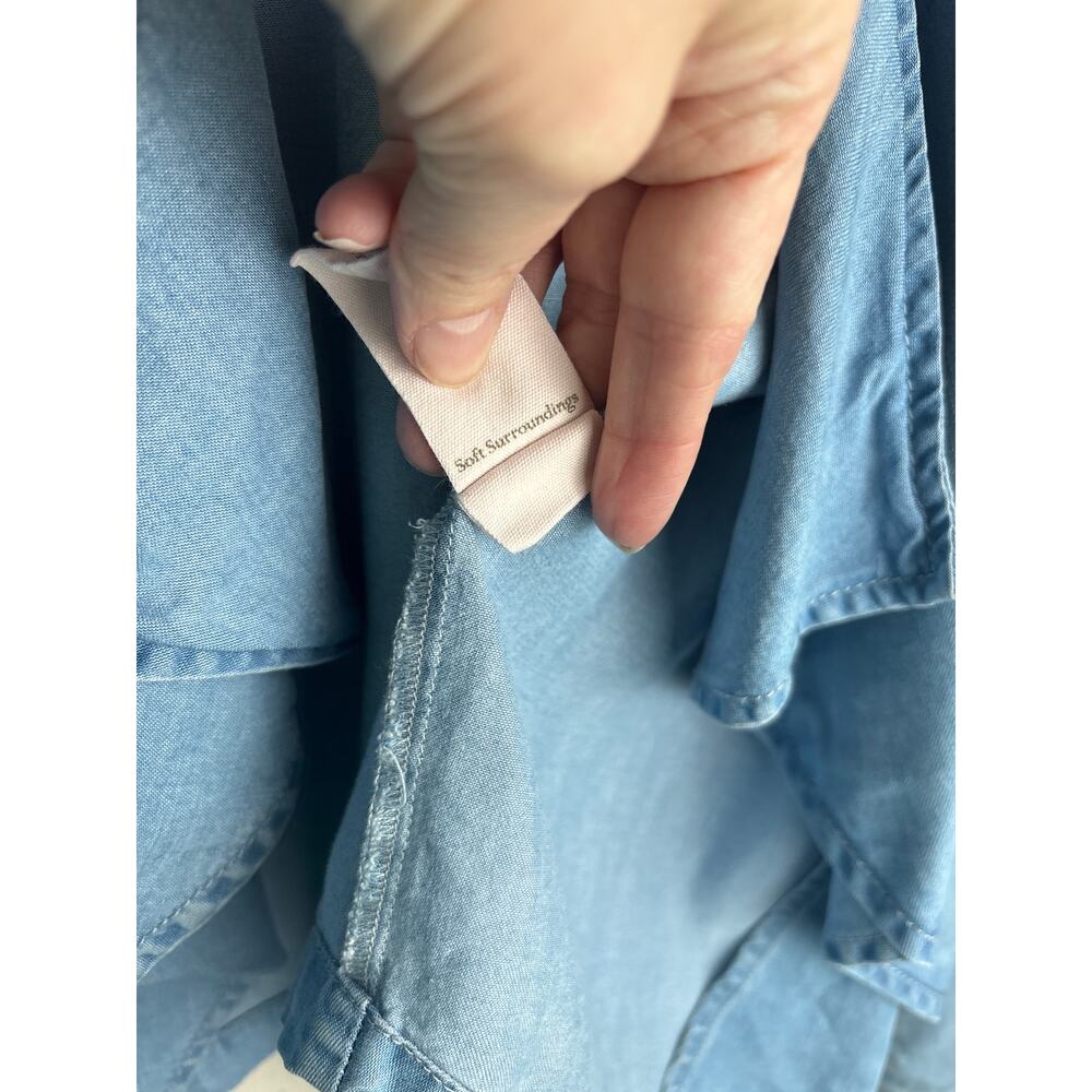 Soft Surroundings Chambray Open Front Shirt / Jacket – Size M - Picture 4 of 11